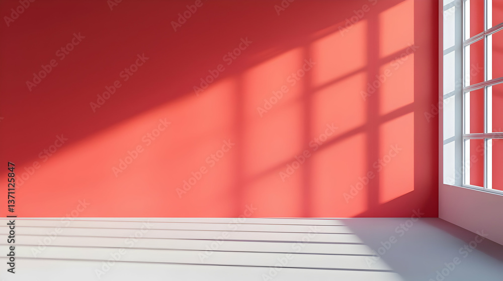 Empty Modern Interior Room With Sunlight And Shadow Empty Modern Interior Room With Sunlight And Shadow