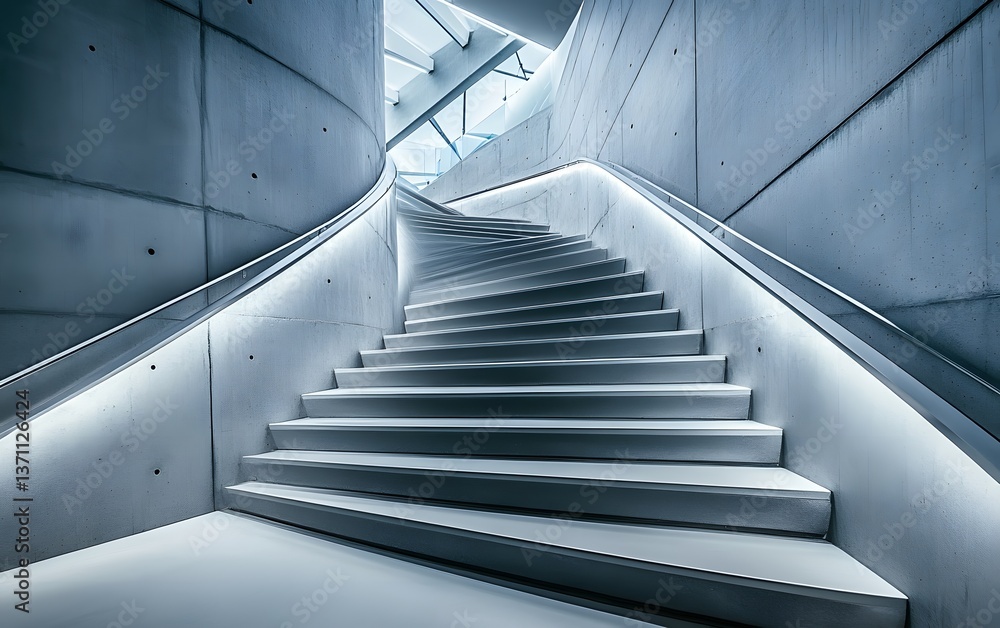 Modern Architectural Staircase Design Concrete Walls Interior Modern Architectural Staircase Design Concrete Walls Interior