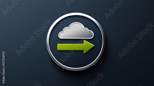 Cloud Storage and Data Transfer Icon with Modern Design