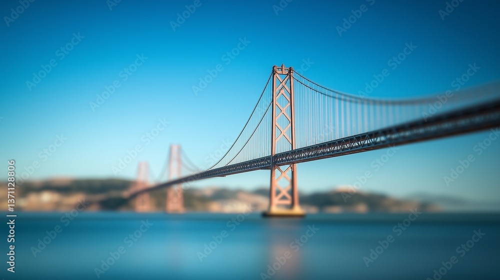 Bridge over water with blue sky. Low angle photo of a bridge. Blue and white civil engineering in the sky. A waterway spanned by a bridge beneath a blue lifestyle sky. Bridge over water with blue sky. Low angle photo of a bridge. Blue and white civil engineering in the sky. A waterway spanned by a bridge beneath a blue lifestyle sky.