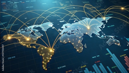 Global Financial Network: Interconnected Markets and Economic Data Flows