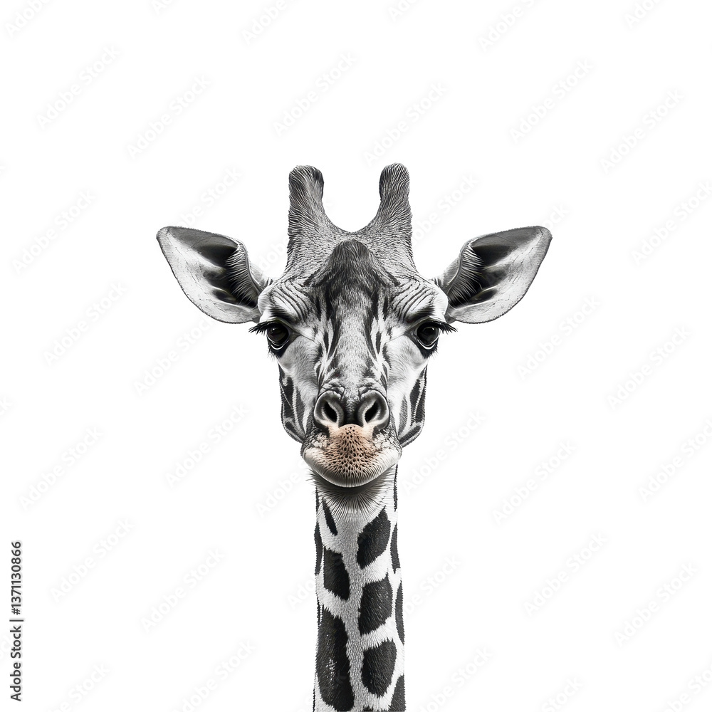 Obraz premium Giraffe isolated on white background