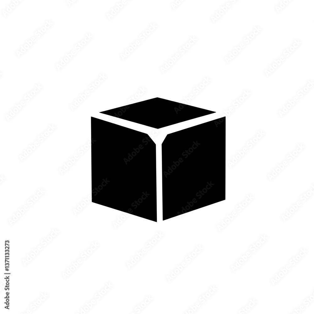 Minimalist black and white negative space logo design representing a cube for modern branding and identity Minimalist black and white negative space logo design representing a cube for modern branding and identity