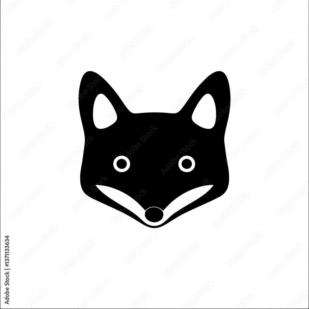 Creative negative space logo design featuring a minimalist fox head symbol for branding identity Creative negative space logo design featuring a minimalist fox head symbol for branding identity