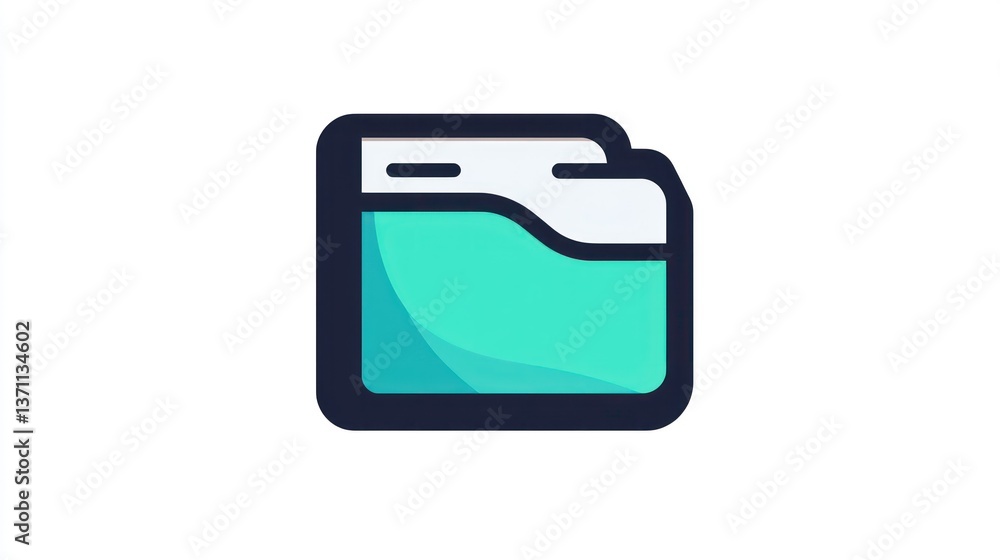File Folder Icon with Teal and White Design for Digital Organization and Storage Solutions File Folder Icon with Teal and White Design for Digital Organization and Storage Solutions