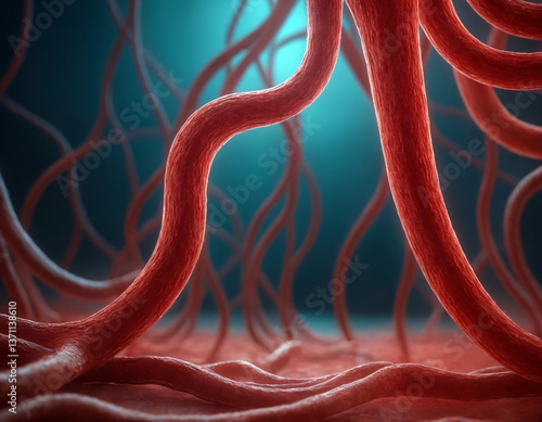 The holographic image of the blood system of a person.