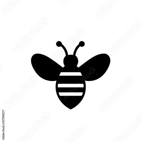 Minimalist bee logo showcasing negative space design for modern branding identity