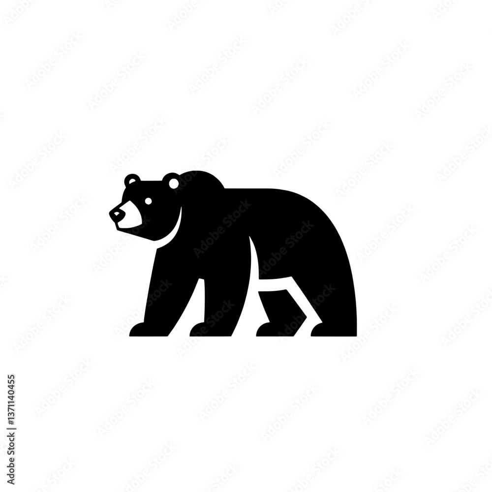 Obraz premium bear silhouette vector negative space icon logo
