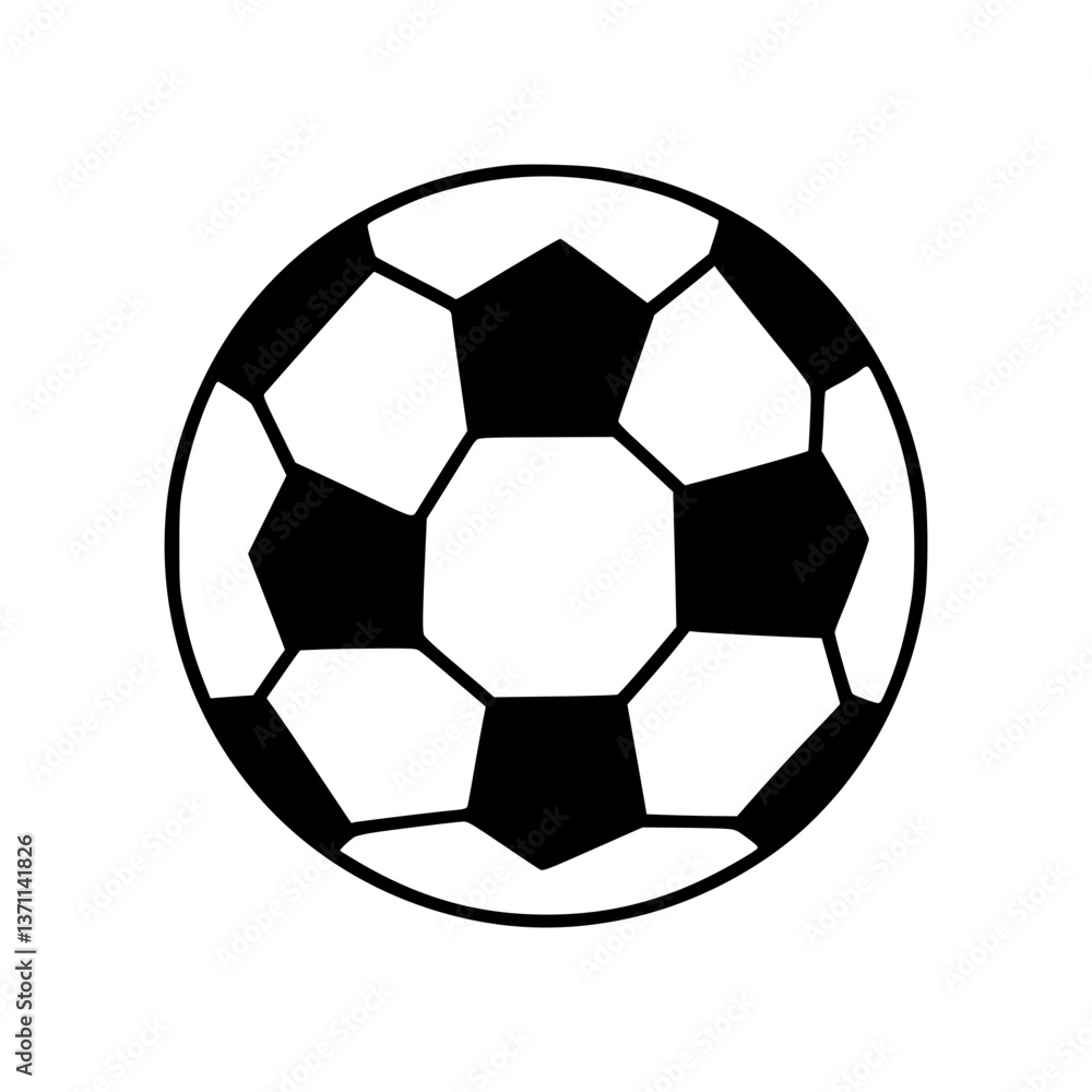 Fototapeta premium Soccer Ball Icon - Black & White Vector