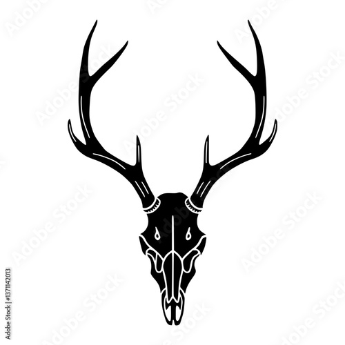 Deer Skull Silhouette Graphic Design Element