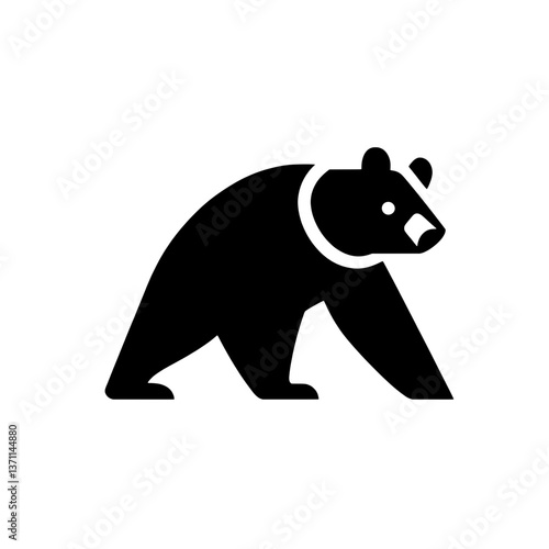 Stylized bear logo with minimalist design using negative space for brand identity creation in modern branding