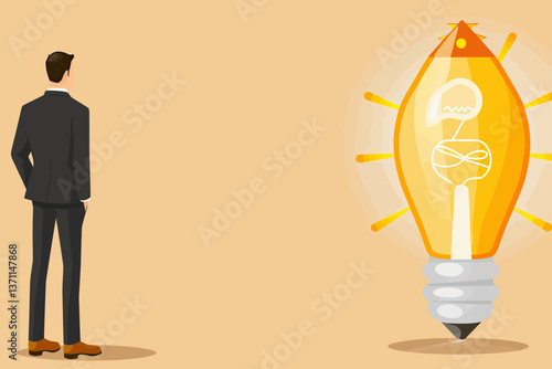 Starting a new business requires motivation and creativity, as entrepreneurs aim to transform unique ideas into thriving enterprises. A startup founder stands with a lightbulb containing a rocket