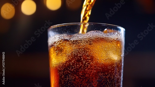 Wallpaper Mural Soda pouring into a glass with ice (1) Torontodigital.ca