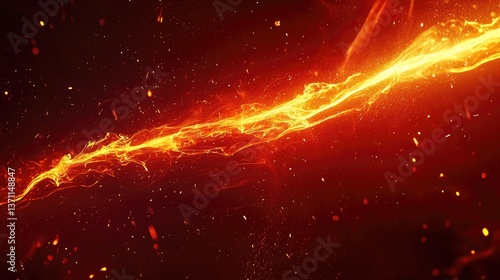 Abstract fire stream in dark background