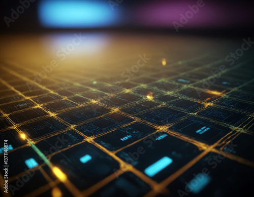 A scheme of many computers interconnected, a global network, connection points.