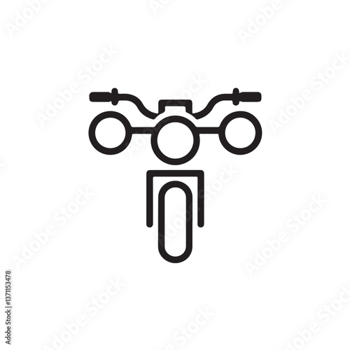 Front view of vintage motorcycle icon vector art on white background