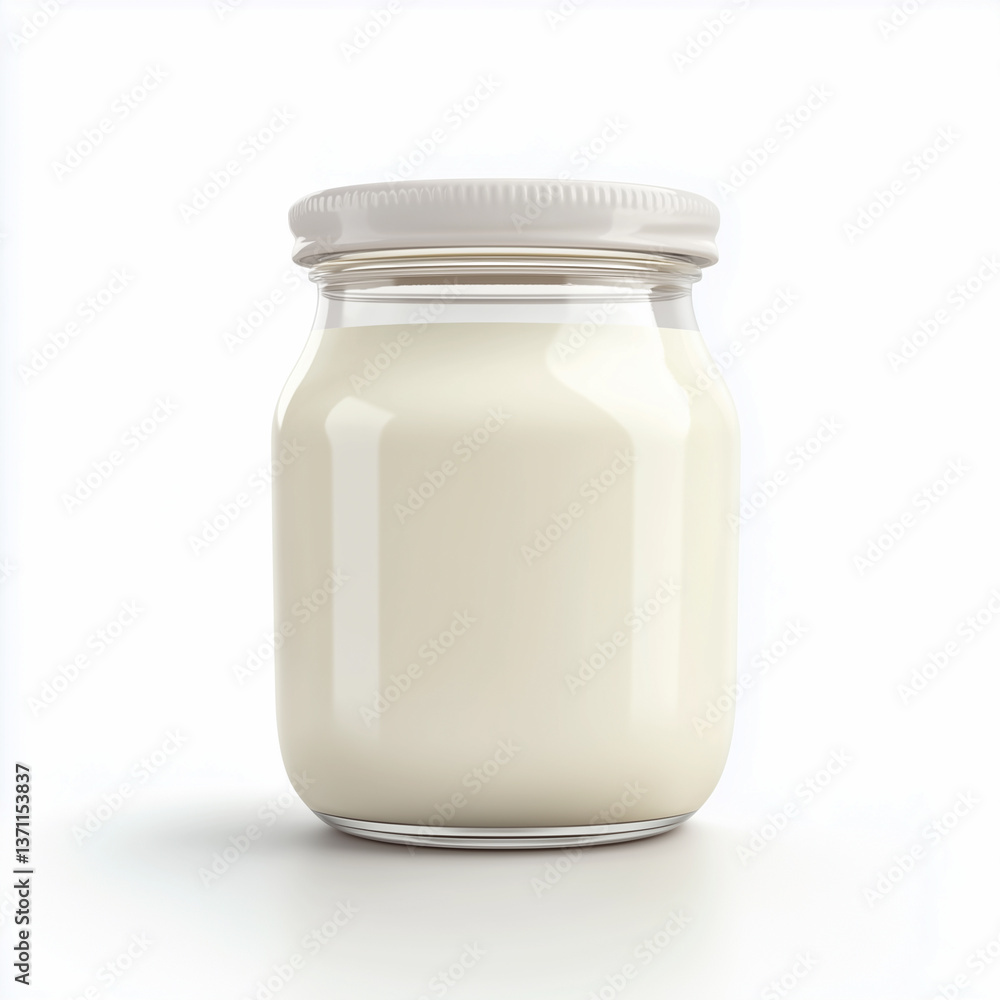 Yogurt in a reusable jar with a lid