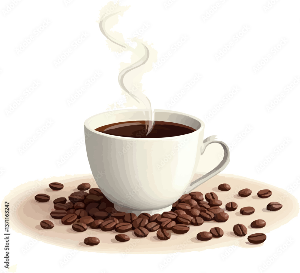 Obraz premium illustration of a cup of coffee during coffee day 