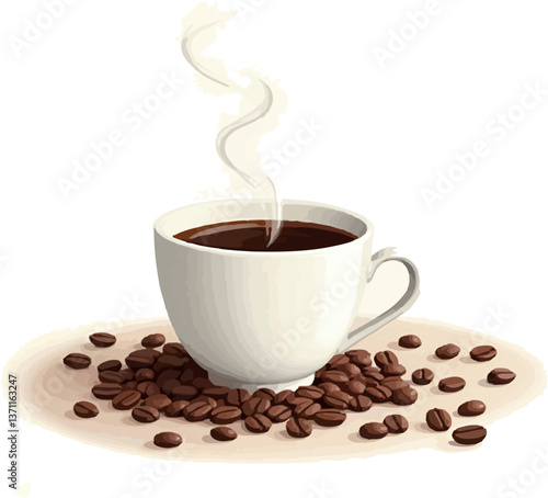 illustration of a cup of coffee during coffee day 