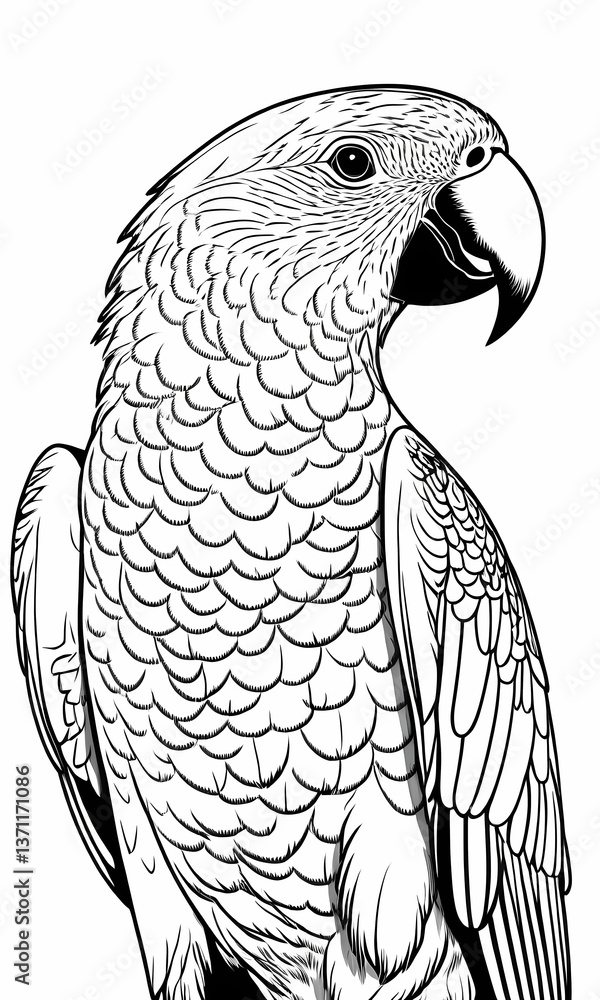 Obraz premium vector illustration of a parrot