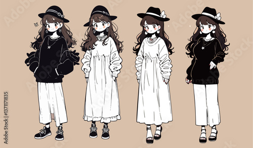 Different looks of a girl