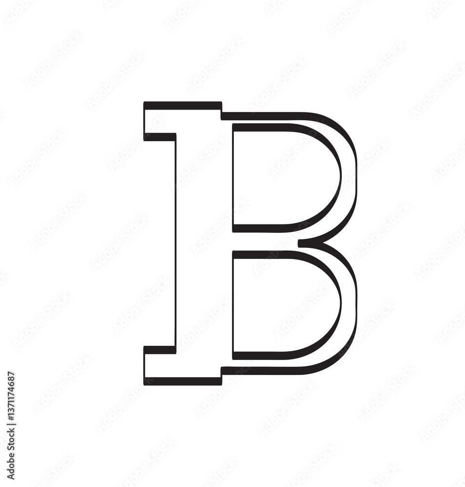 Obraz premium Thick border letter B