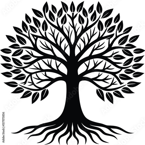 Tree of live icon on white background Adobe Illustrator Artwork