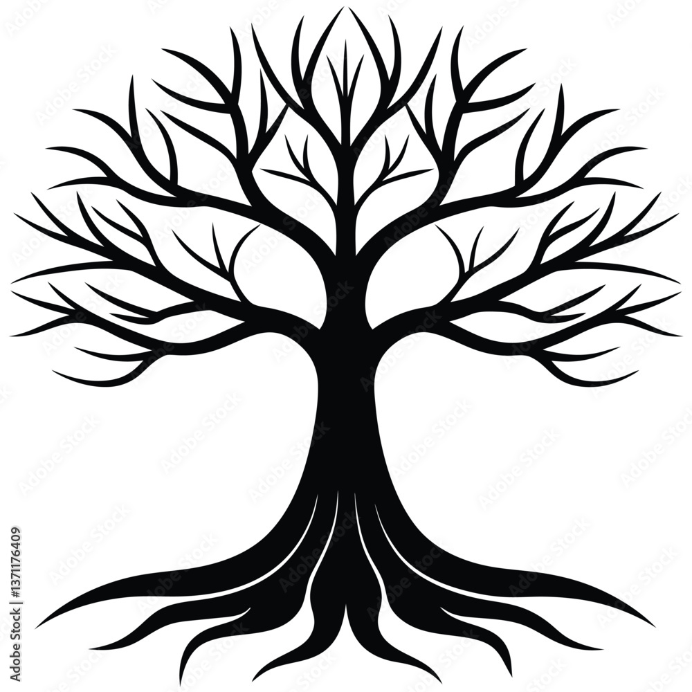 Obraz premium Tree of live icon on white background Adobe Illustrator Artwork