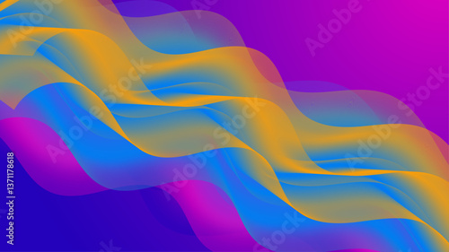 Trendy design template with fluid and liquid shapes.beautiful colroful 3d fluid flow modern background design. Dynamic digital art piece featuring vibrant abstract waves