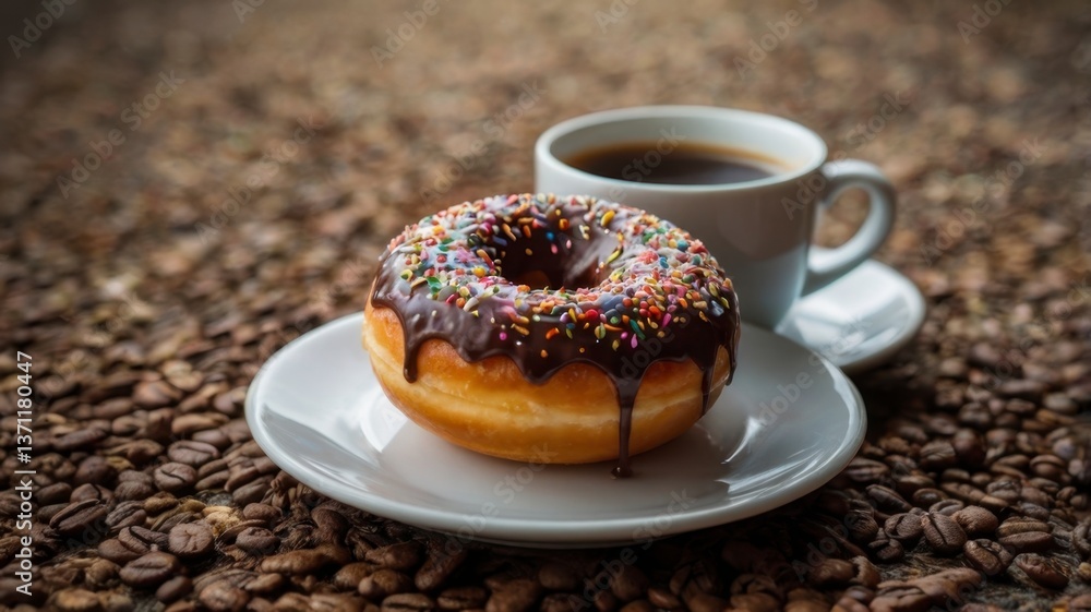 coffee and donuts. Generative Image coffee and donuts. Generative Image