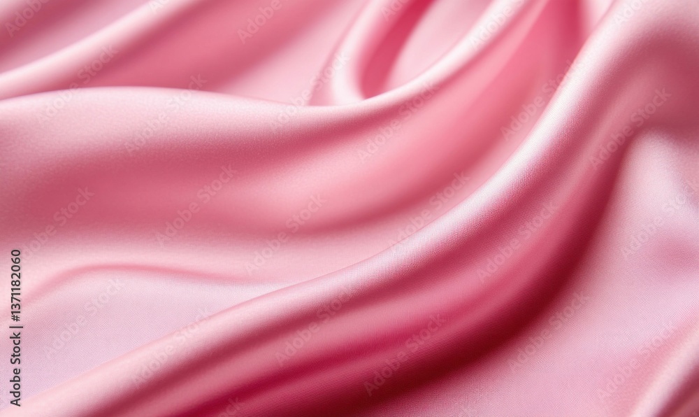 Obraz premium Elegant flowing folds of light pink silk fabric create a luxurious and soft texture.