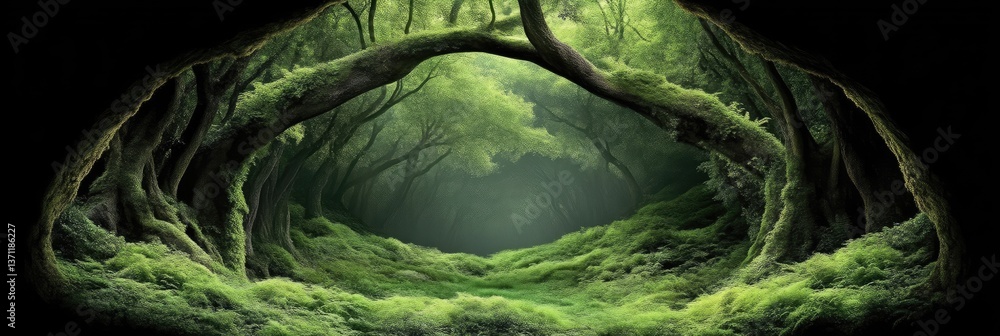 Fototapeta premium Enchanting, mossy forest glade