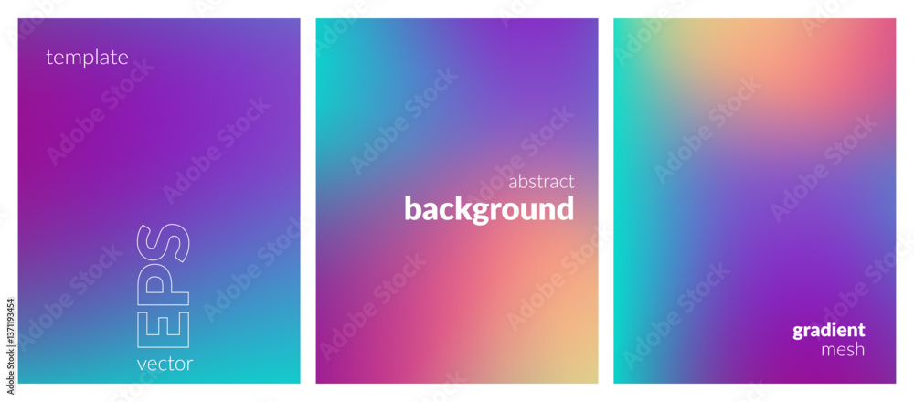 Abstract liquid background set. Gradient mesh. Effect bright color blend. Blurred fluid colorful mix. Modern design template for web covers, ad banners, posters, brochures, flyers. Vector EPS Abstract liquid background set. Gradient mesh. Effect bright color blend. Blurred fluid colorful mix. Modern design template for web covers, ad banners, posters, brochures, flyers. Vector EPS