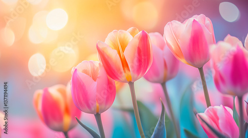 Glowing Tulip Garden