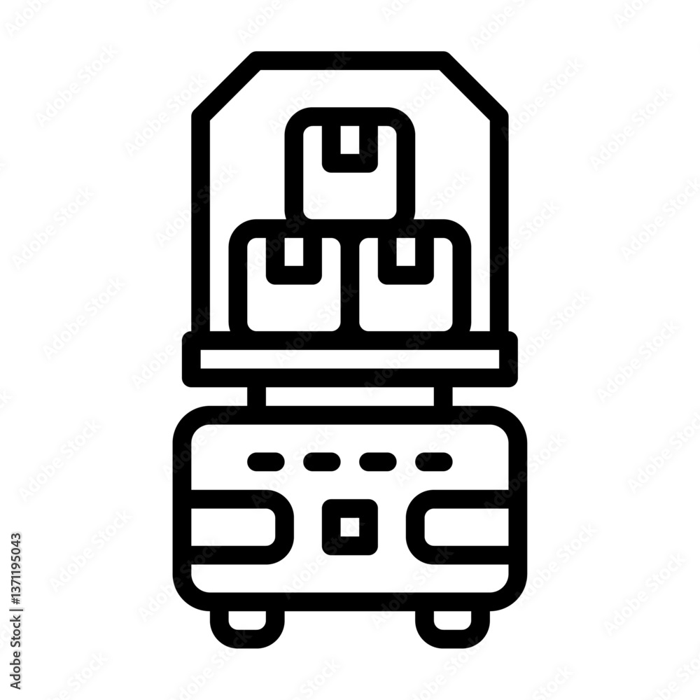 Robot Logistic outline icon. Robot Logistic black line illustration. Robot Logistic outline icon. Robot Logistic black line illustration.