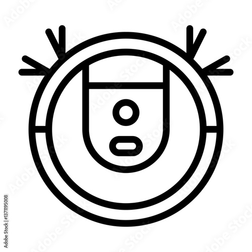 Robot Vacuum outline icon. Robot Vacuum black line illustration.