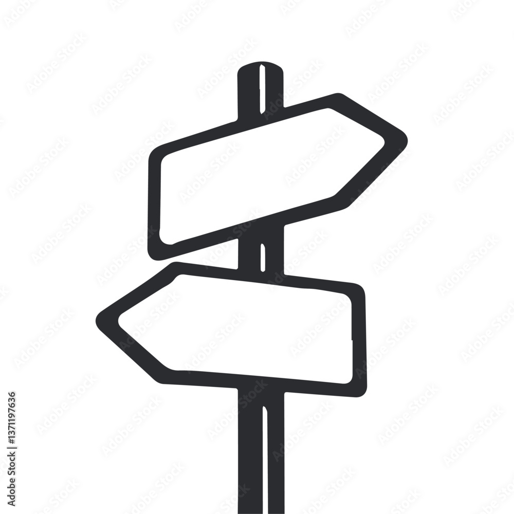 black and white blank directional signpost icon Perfect for maps navigation wayfinding and design projects Enhance your work with this minimal vector illustration black and white blank directional signpost icon Perfect for maps navigation wayfinding and design projects Enhance your work with this minimal vector illustration