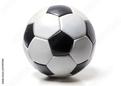 Wallpaper Mural Classic Football: A classic, black and white football ball in perfect detail, ready for action, captures the essence of the beautiful game. Torontodigital.ca