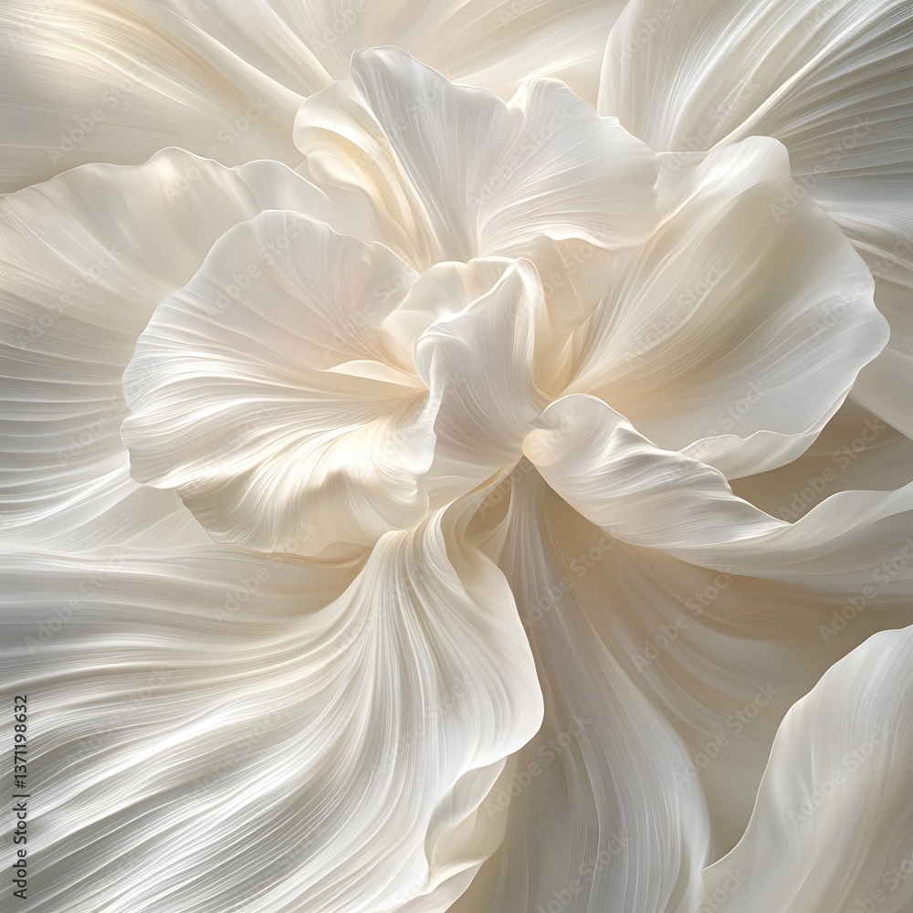 Abstract Cream Swirling Flower Petals AI Art Abstract Cream Swirling Flower Petals AI Art