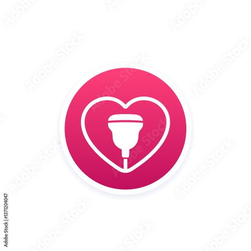cardiac ultrasound vector round icon