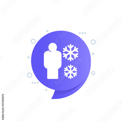 hypothermia icon, low body temperature