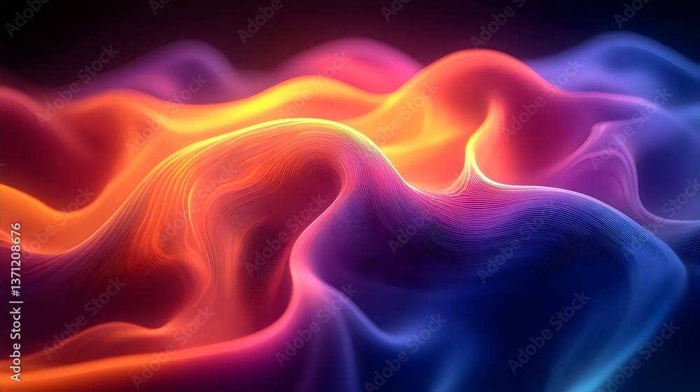 Obraz premium Dynamic Background with Smooth, Flowing Waves in Bright Colors