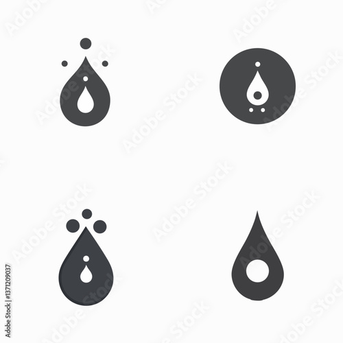 Hydration drop vector icon, water intake reminder, healthy living