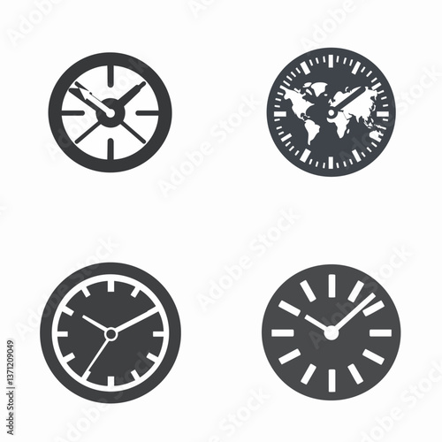 Jet lag clock vector icon, time zone adjustment, travel fatigue