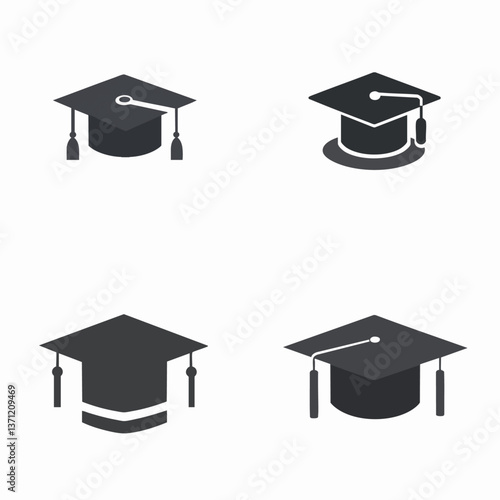 Scholarship cap vector icon, academic achievement, graduation success
