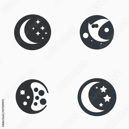 Sleep cycle moon vector icon, restful night symbol, circadian rhythm