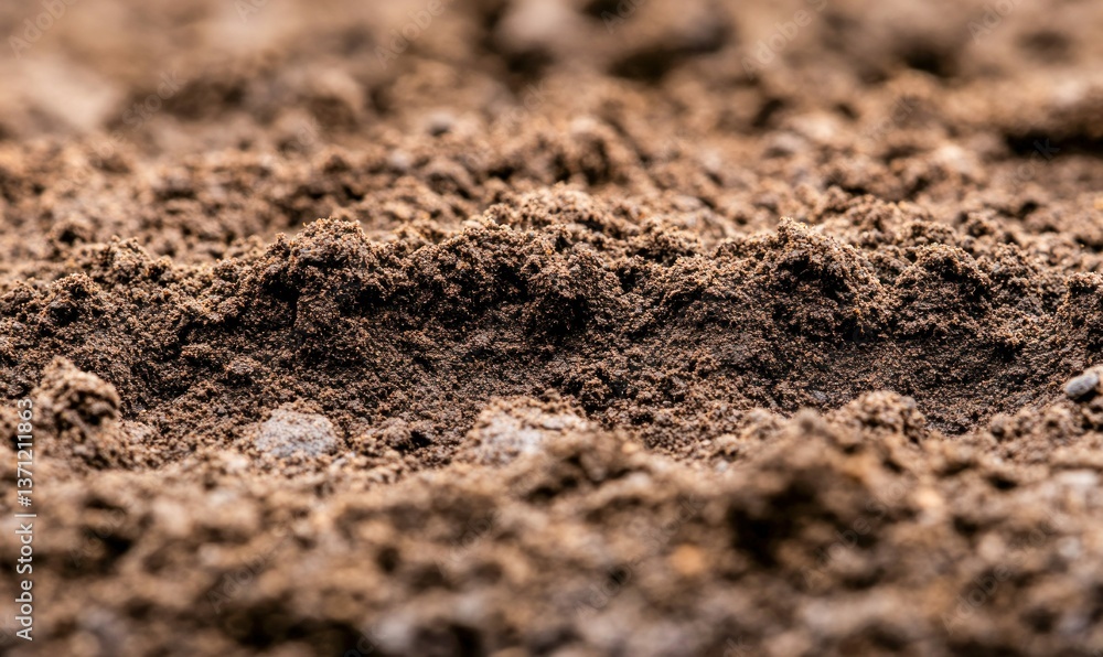 An up-close view shows rich, brown soil, freshly tilled and prepared for planting season. An up-close view shows rich, brown soil, freshly tilled and prepared for planting season.