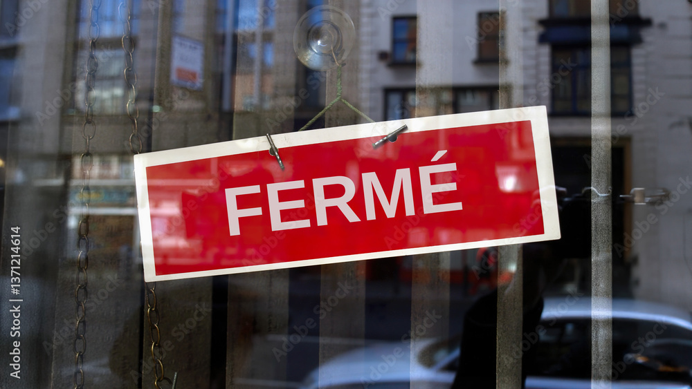 Obraz premium closed sign in French