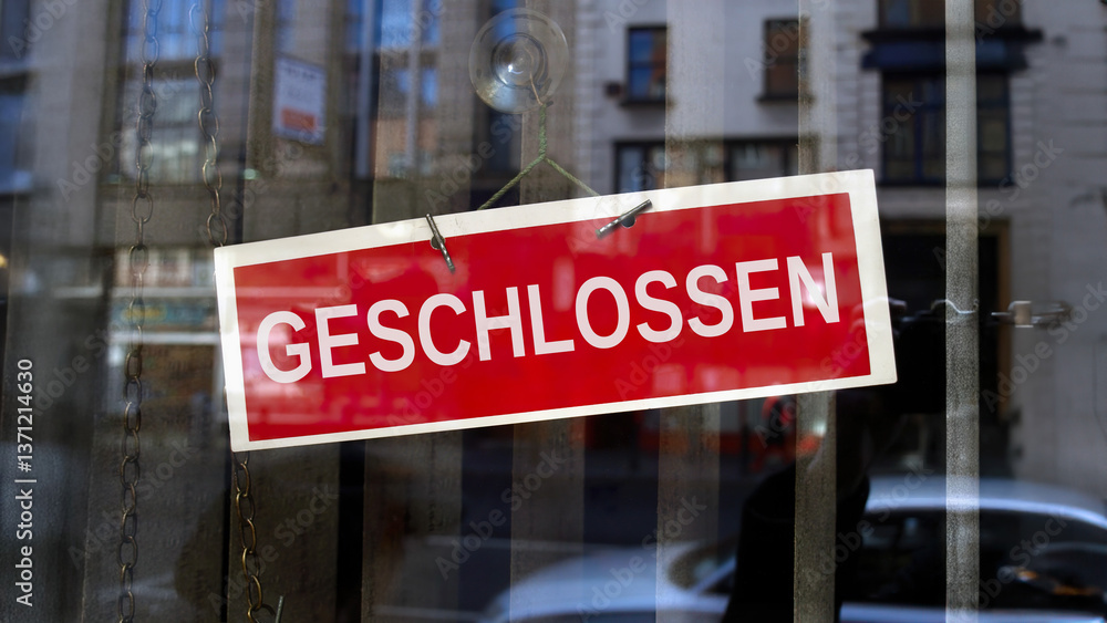 Obraz premium closed sign in German