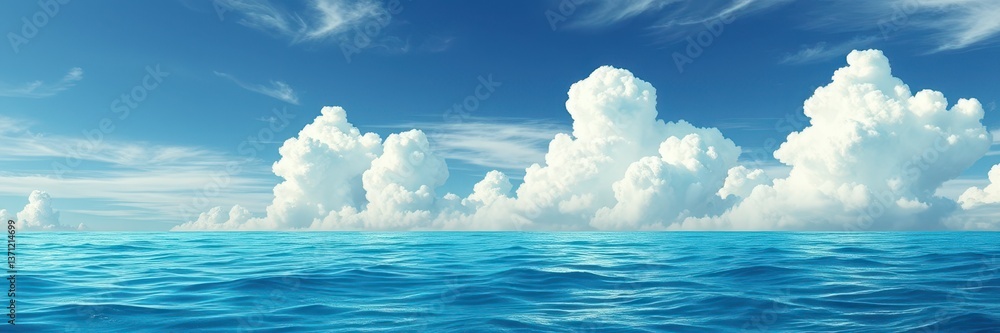 The image depicts a tranquil expanse of ocean water The image depicts a tranquil expanse of ocean water